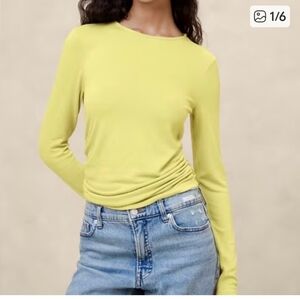 Banana Republic Vibrant Yellow/Green Long Sleeve Top